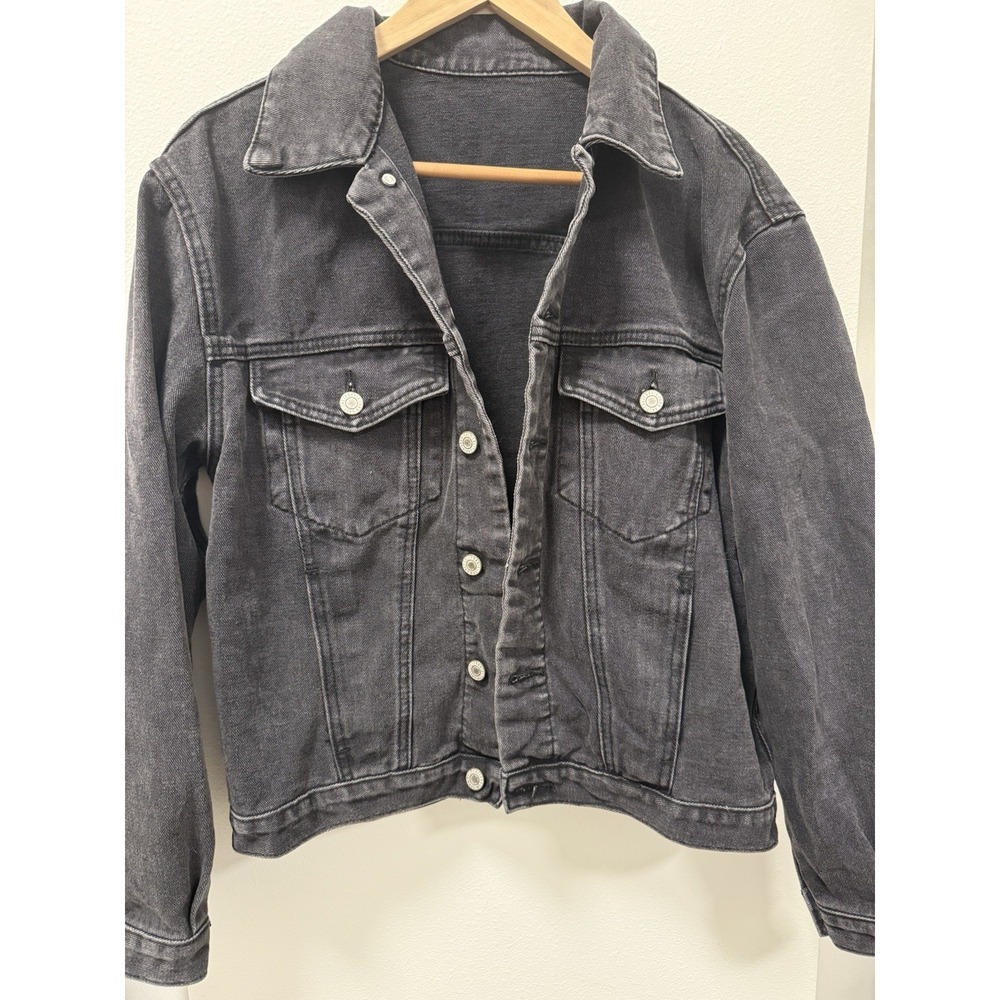 J. Galt Faded Black Denim Jacket Women's Small‎